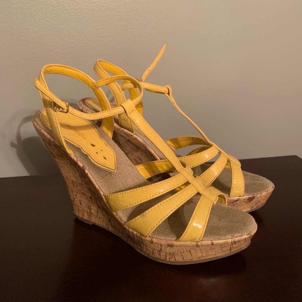 Yellow Wedge Sandals